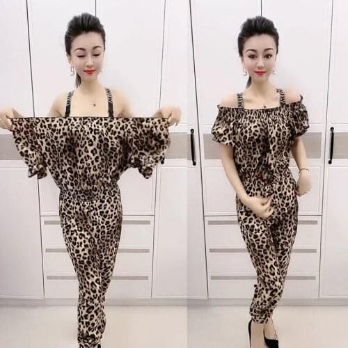 Summer New Big Size Loose Fat Sister Jumpsuit Womens Fashion Casual Printing Temperament Show Thin Jumpsuit
