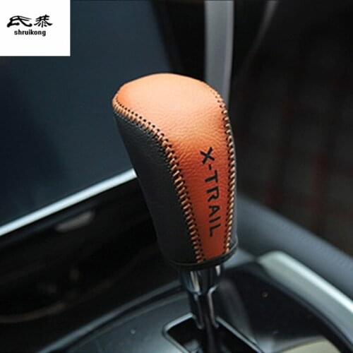 1PC Genuine Leather Gear Lever Cover For 2014-2019 Nissan X-Trail T32 Car Accessories