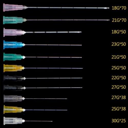 10sets/lot 18G 21G 22G 23G 25G 27G 30G Plain Ends Notched Endo Blunt Tip Disposable Cannula Syringe Needle