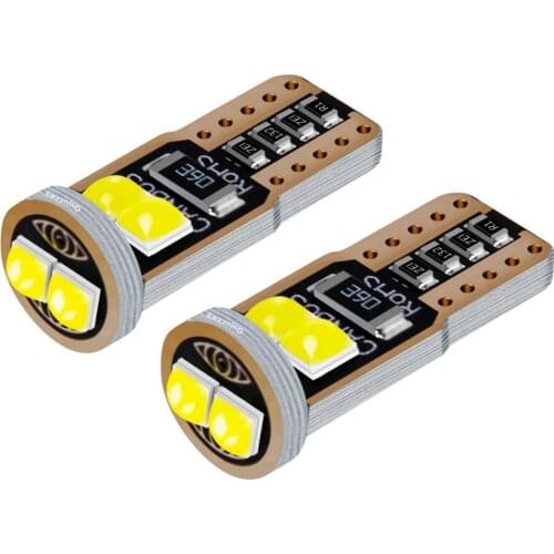 2Pcs T10 W5W WY5W 2825 Super Bright LED Canbus No Error Car Interior Reading Dome Lights Auto Parking Lamp Wedge Tail Side Bulbs