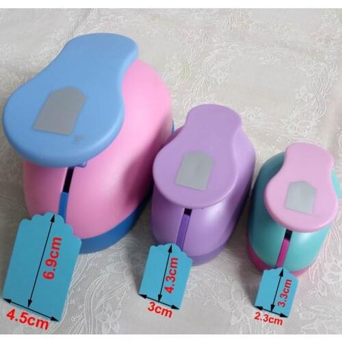 3pcs 1.5'' 2" 3" DIY Paper Tag Card Cutter Scrapbook Shaper Embossing device Hole Punch Kids Handmade Craft gift DIY Embossers