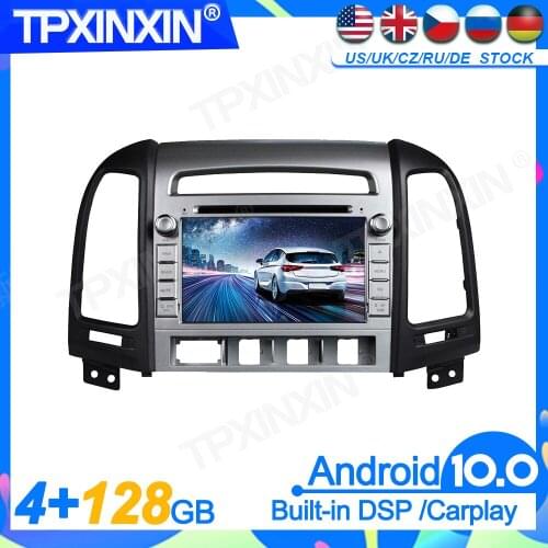 4+128GB Android10.0 For SANTA FE 2006 2011 DSP Head Unit Multimedia Player Auto Radio Tape Recorder Headunit GPS Navigation