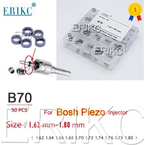 50PCS B70 Gaskets Size 1.62-1.80mm Piezo Injector Nozzle Adjust Shims B60 Diesel Repair Washer Parts for Bosch Pizeo Injection