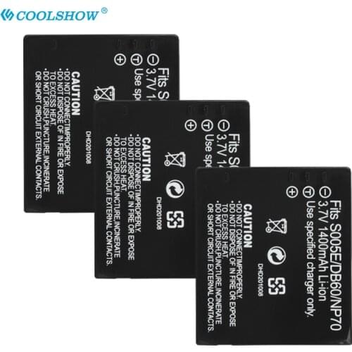 CGA S005E DB60 NP70 CGA-S005 Battery 1400mAh For Panasonic Lumix DMC-FX180 LX1 LX2 LX3 FX01 FX07 FX100 Camera Batterie