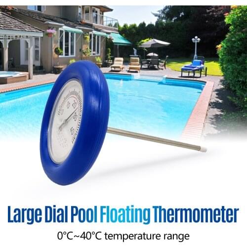 Analog Pool Thermometer Pool and Spa Large Dial Thermometer Floating Swimming Pool Water Temperature Detector with String