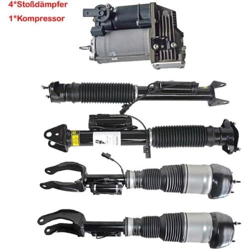 AP02 4PCS Front Rear Air Shock strut + Air Pump For Mercedes GL ML Class W166 4matic 1663205166,1663205266,1663200930,1663200104