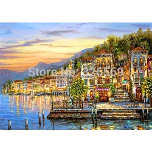 Free shipping wall art beautiful house reproduction scenery printed oil painting on canvas WK-- (258)
