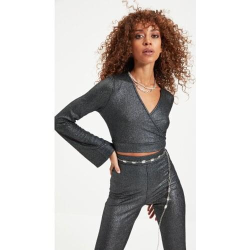 Trendyol Silvery Bluz TPRAW22BZ0666