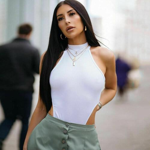 Summer Women Sleeveless Bandage Bodysuit Leotard Tops Bodycon Slim Fitness Workout Party Clubwear Solid Color Jumpsuits