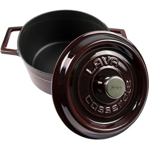 Enamelled Multipurpose Cast Iron Dutch Oven with Lid, Oval Round Casserole Stockpot, Pot, Dual Handles