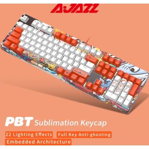 Ajazz DKM150 Gaming Mechanical Keyboard Black/Blue/Red/Brown Switch 104-key USB White Backlight for Gamers PC Desktop Laptop