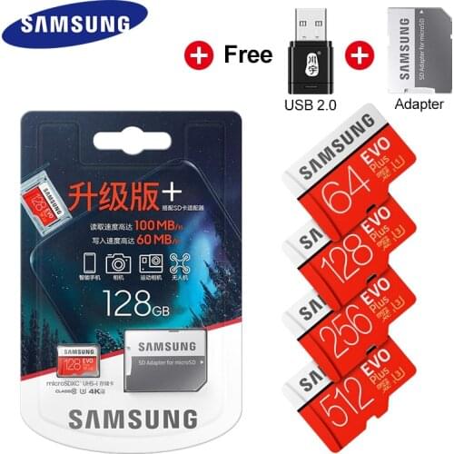 SAMSUNG EVO Plus Micro SD Card 32GB 64GB 128GB 256GB SDHC SDXC Grade EVO+ Class 10 C10 UHS TF Cards Trans Flash Microsd Original