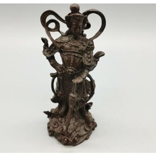 China Tibet Buddha Bronze Statue Old Copper Jinweituo Bodhisattva Buddha Statue Figurines Desk Decoration Collection Ornaments