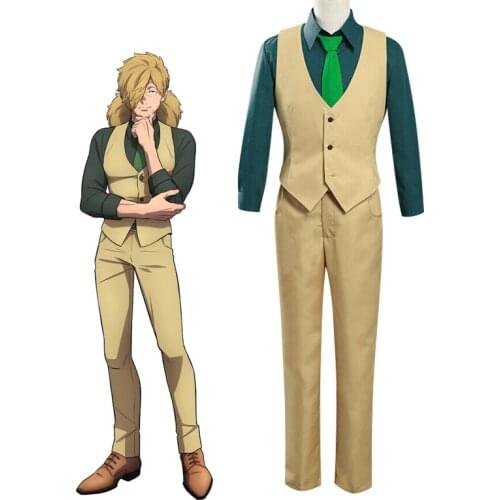 Anime Kemono Jihen Kohachi Inugami Cosplay Costumes Top Pants Uniform Mens Suits Role Play Halloween Carnival Party