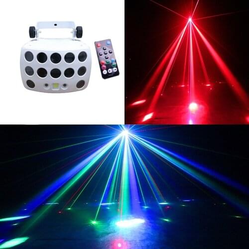 DJ Laser Led Flash 3 In 1 Colorful Butterfly Light Remote Control Disco Led Stage Party KTV Nightclub Dance Fog Machine Lighting