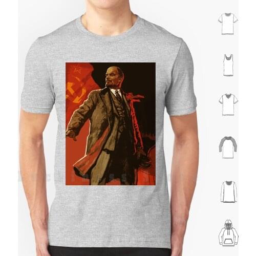 Lenin And Us-Soviet Union Propaganda Poster T Shirt Big Size 100% Cotton Soviet Union Sssr Rusia Lenin Vladimir Ilyich Ulyanov