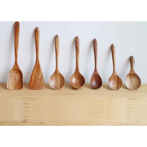 Spatula Cooking Utensils Home Lightweight Spoon Kitchen Wooden Durable Hanging Tool Kitchenware