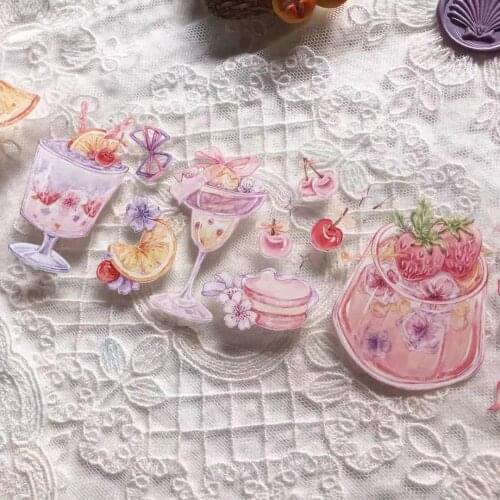 Sweet Cherry Drinks Washi Tape for Card Making Bullet Journal DIY Scrapbooking Decorative Sticker