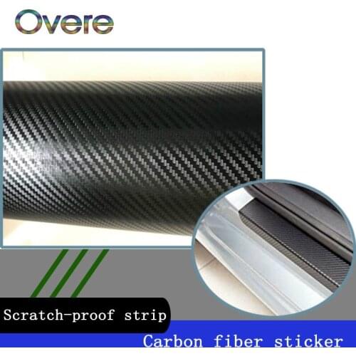 Overe Car Door Plate Stickers Carbon Fiber Anti Scratch Decal For BMW E46 E60 Ford focus 2 Mazda 3 Volkswagen Polo Golf 4 Skoda