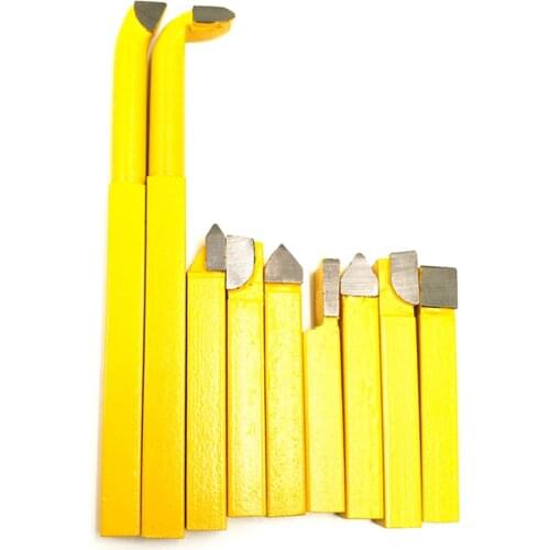 9Pcs Alloy Carbide Tip Tipped Cutter Lathe Turning Milling Tool 8mm Lathe Tool