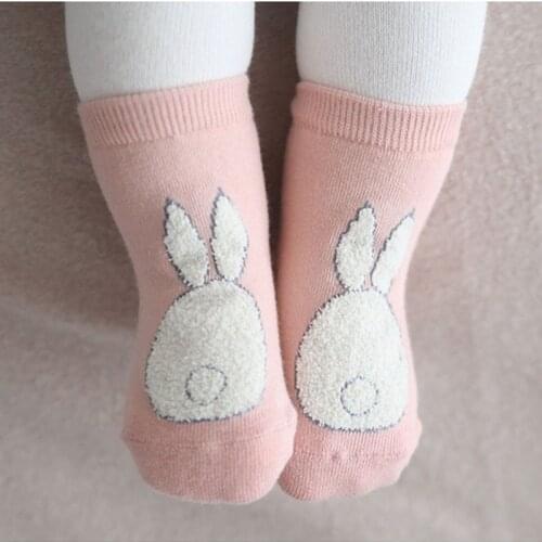 Good Quality Cute Girl Boy Animal Cotton Anti-slip Kids Baby Socks Cartoon Animal Rabbit Short Socks For Newborns 1 Pair