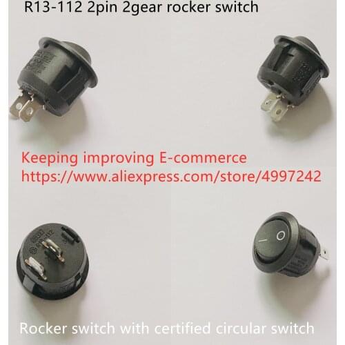 Original new 100% R13-112 2pin 2gear rocker switch with certified circular switch