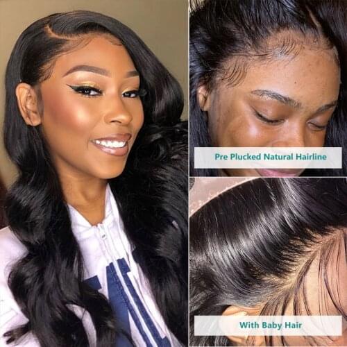 Body Wave Wig HD 13x4 Lace Frontal Wig Transparent Lace Wigs For Women 13x6x1 Body Wave Lace Front Wig Bleached Knots Baby Hair