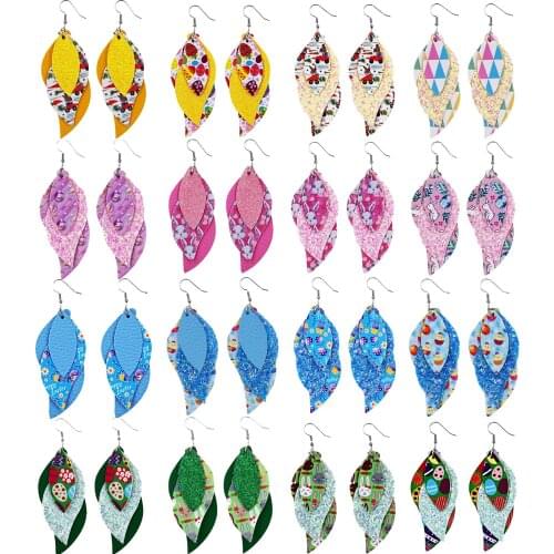 Easter Leather S shaped Drop Earrings Female Teardrop Cute Cartoon Rabbit Bunny Animal Earrings Fashion Jewelry Gifts Wholesale