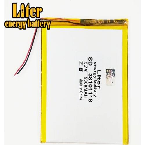 Polymer 5300mah 3.7V 38101118 smart home Li-ion battery for 8inch 9inch 10inch