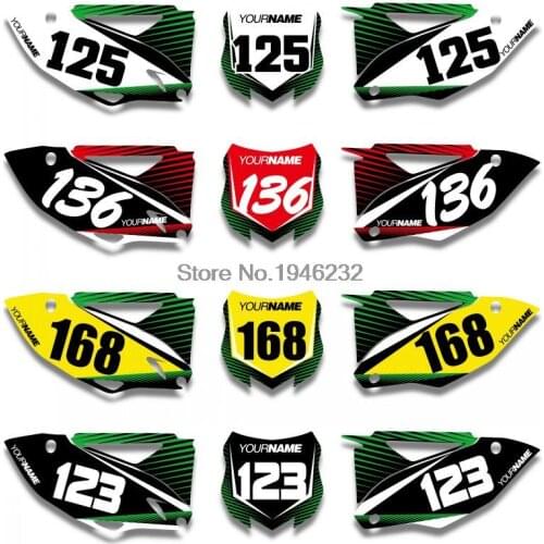 Custom Backgrounds Graphics Sticker & Decals Number Plate For Kawasaki KX450F KXF450 2013 2014 2015