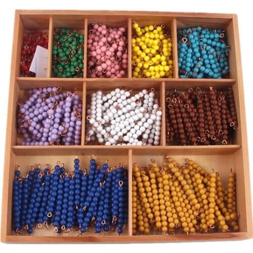 Montessori Bead Decanomial W/ Box Childrens Math Toys Multiplication Learning Tools Kids Early Educational Toy Colourful Beads