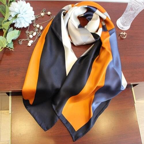 Luxury Print 100% Silk Scarf Shawl Cape Women Heavy Silk Scarves Wraps 135x135cm