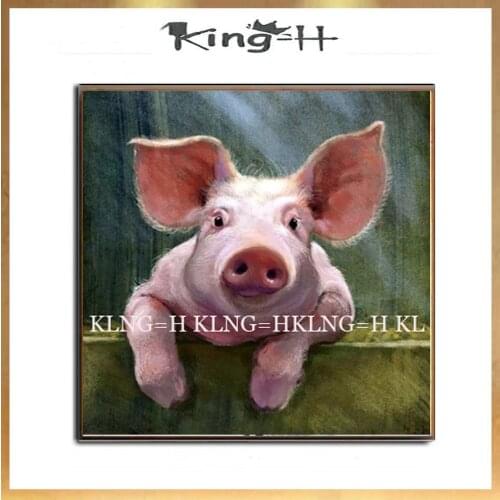 Handmade painted funny canvas oil painting babe pig poster lovely baby pig wall picture home decorative wall art gift