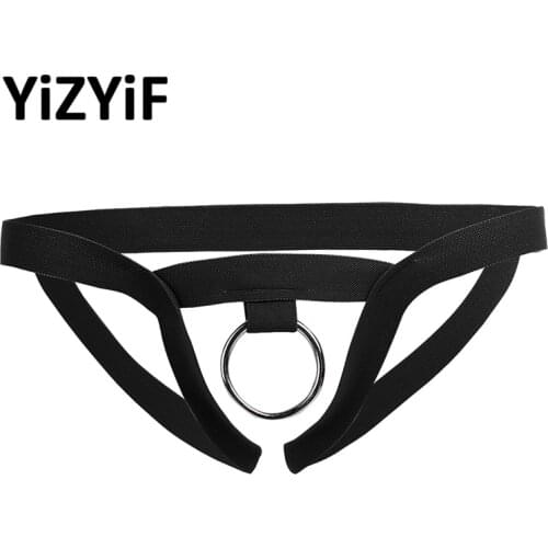 Sexy Mens Lingerie G-string Bikini Underwear Crotchless G-string Thongs Bikini Bottoms Gay Men Underwear Underpants with O-Ring