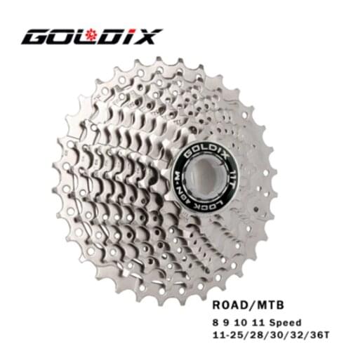 GOLDIX Road Bike 8 9 10 11 Speed Velocidade 11-25T/28T/32T/34T/36T Bicycle Cassette Freewheel MTB Sprocket for SHIMANO SRAM