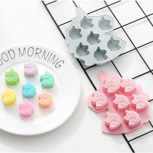 Silicone Unicorn chocolate mold 7 holes CUTE Unicorn shaped silicone mold for wholesale 200 pieces SN3790