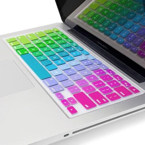13" 15" 17" Silicone Rainbow Keyboard Skin Cover For Apple Macbook Laptop Keyboard Stickers Keyboard Cover Keypad Skin Protector