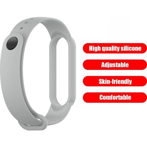 Silicone Strap Soft Smart Band Replacement Bracelet Watch Band Exterior Decoration Parts for Xiaomi Mi Band 5/NFC