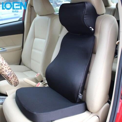 LOEN Cotton Neck support headrest Car seat cushion soft lumbar Support Comfortable carstyling Bamboo Charcoal Memory