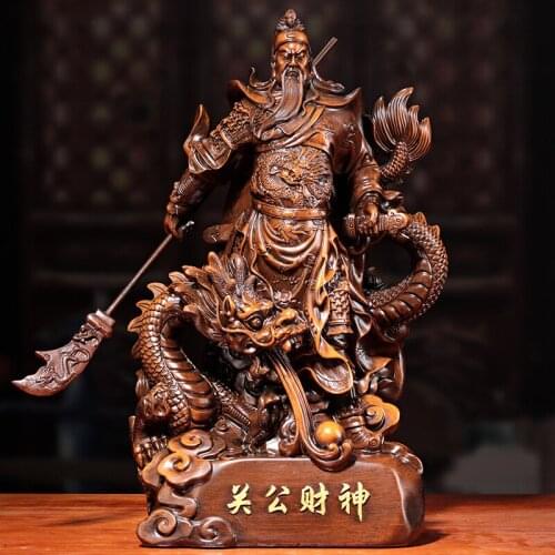 Consecrate The Statue Of Guan Gong To Enshrine Lucky Dragon Ornaments Wu Cai Shen Guan Erye Guan Yu Resin Statues Sculptures