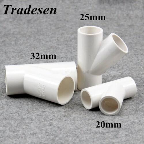 1pc PVC Inner Dia.20mm-32mm I.D 3 Way Connector Water Pipe y Adapter Garden irrigation System Pipe Fittings UPVC PVC Pipe Joints