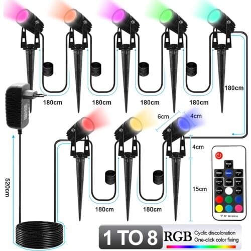 Waterproof LED Lawn Landscape Lamp 220V RGB Three Light Outdoor Luminaire Path Spotlight for Pool Garden Vegetable Patio Decor