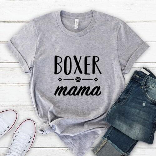 Boxer Mama Women T Shirt Fashion Dog Cat Paw Graphic Short Sleeve Top Tees 100% Cotton O Neck 2020 Harajuku Mom Female Tshirts