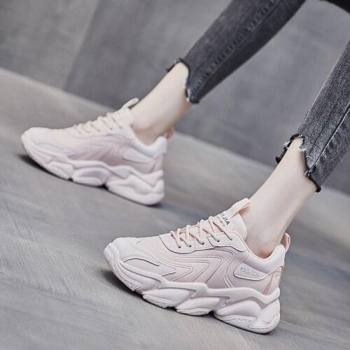 Womens Chunky Sneakers Thick Bottom Platform Vulcanize Shoes Pop Breathable Casual Shoe Footwear for Woman Female Nice Pop