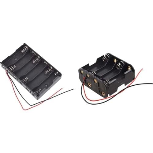1 Pcs Aa Cells Battery (12V) Clip Holder Box Case & 6 Pcs 1.5V AA 2A CELL Battery Batteries Holder Storage Box