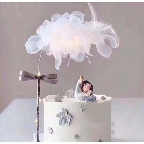 1Pcs Feather Cake Topper Princess Girl Happy Birthday Cake Decoration Wedding Birthday Baby Shower Party Baking Supplies