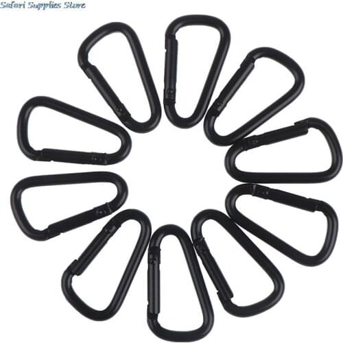 10 Pcs Climbing Button Carabiner Camping Hiking Hook Outdoor Sport Aluminium Safety Mountaineer Accessories