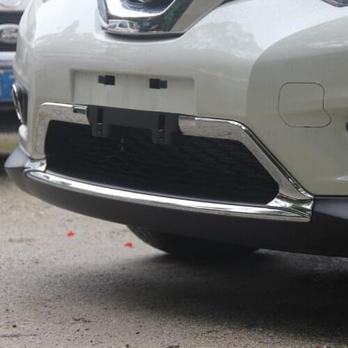 2PCS ABS Chrome Front Middle Net Ornament Cover Trims for Nissan X-Trail Rogue T32 2014 2015 2016