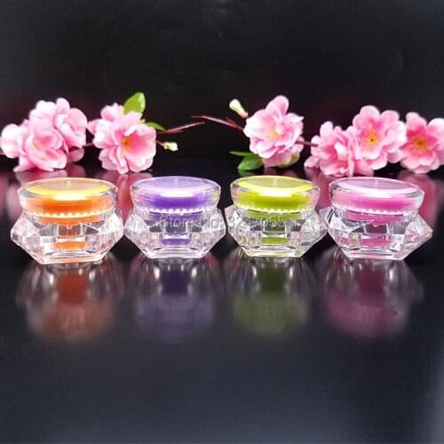 3g5g Mini Portable Travel Cosmetic Cream Jar, Empty Pink/Green/Purple/Orange Sample Small Cosmetic Cream Pot, Beauty Makeup Tool