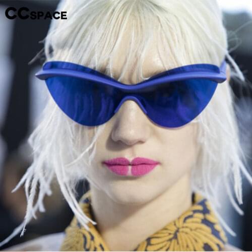 49232 One Lens Rimless Sunglasses Cat Eye Men Women Fashion Shades UV400 Vintage Glasses